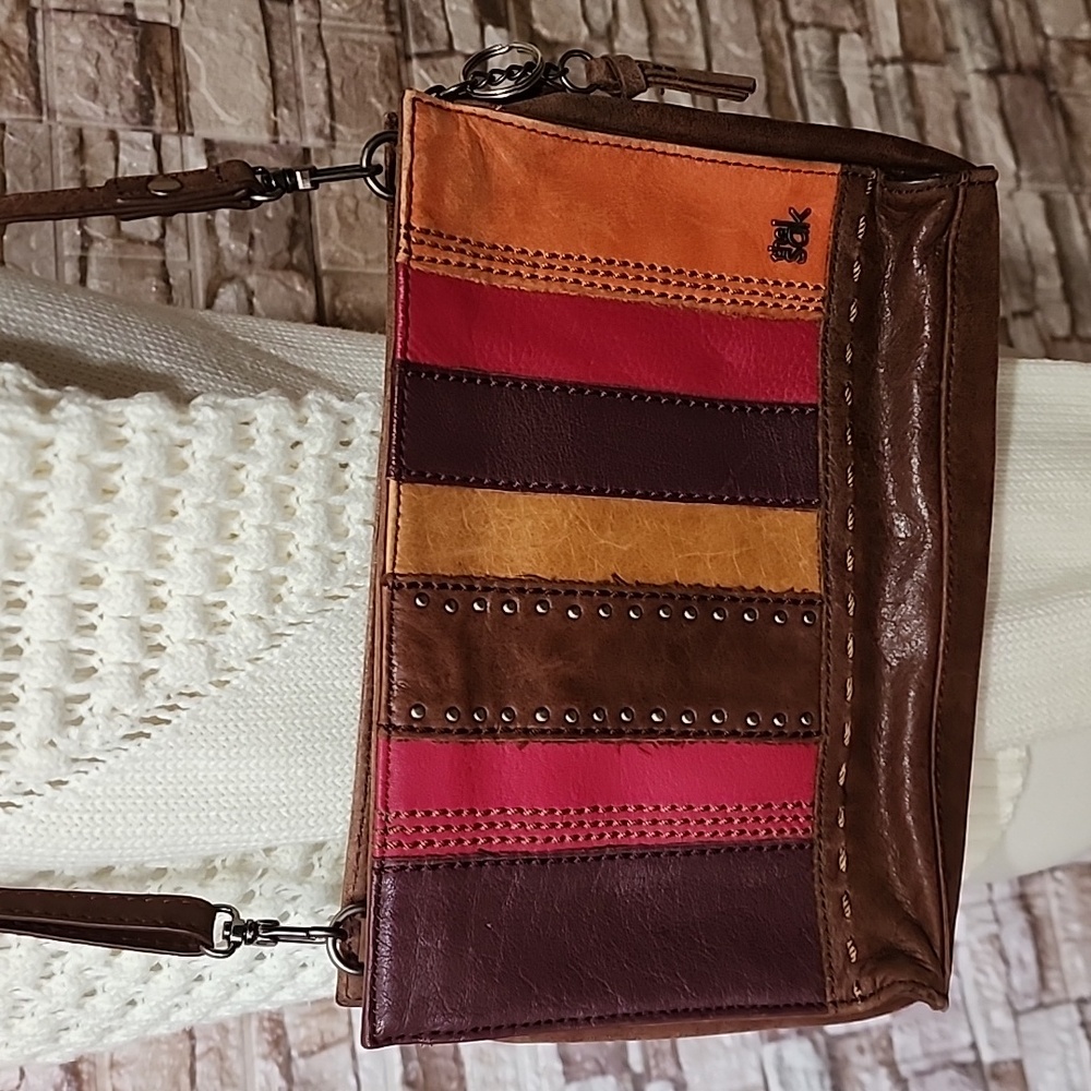 The Sak  Multi Colored Leather 3-way Demi Clutch Crossbody Shoulder Bag